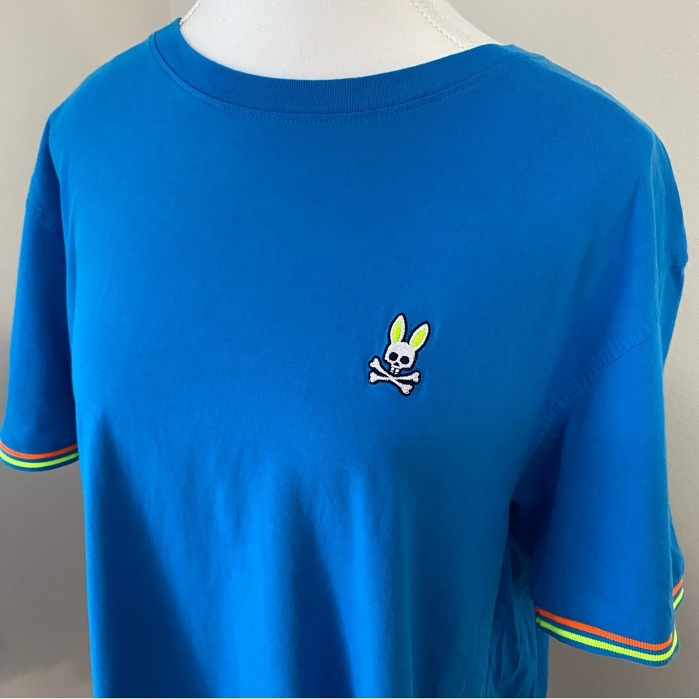 Psycho Bunny Vibrant Blue Tee with Bunny Emblem Large